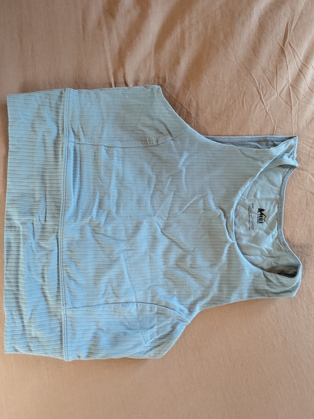REI Pale Blue Ribbed Tank Top